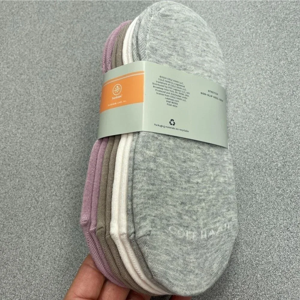 NEW Cole Haan Women's Size 4-10 Liner Socks 8 Pairs Non-Slip Multicolor